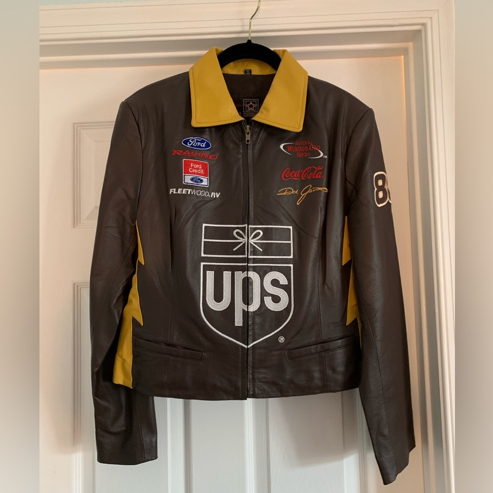 VINTAGE ALL LEATHER DALE JARRETT RACE JACKET